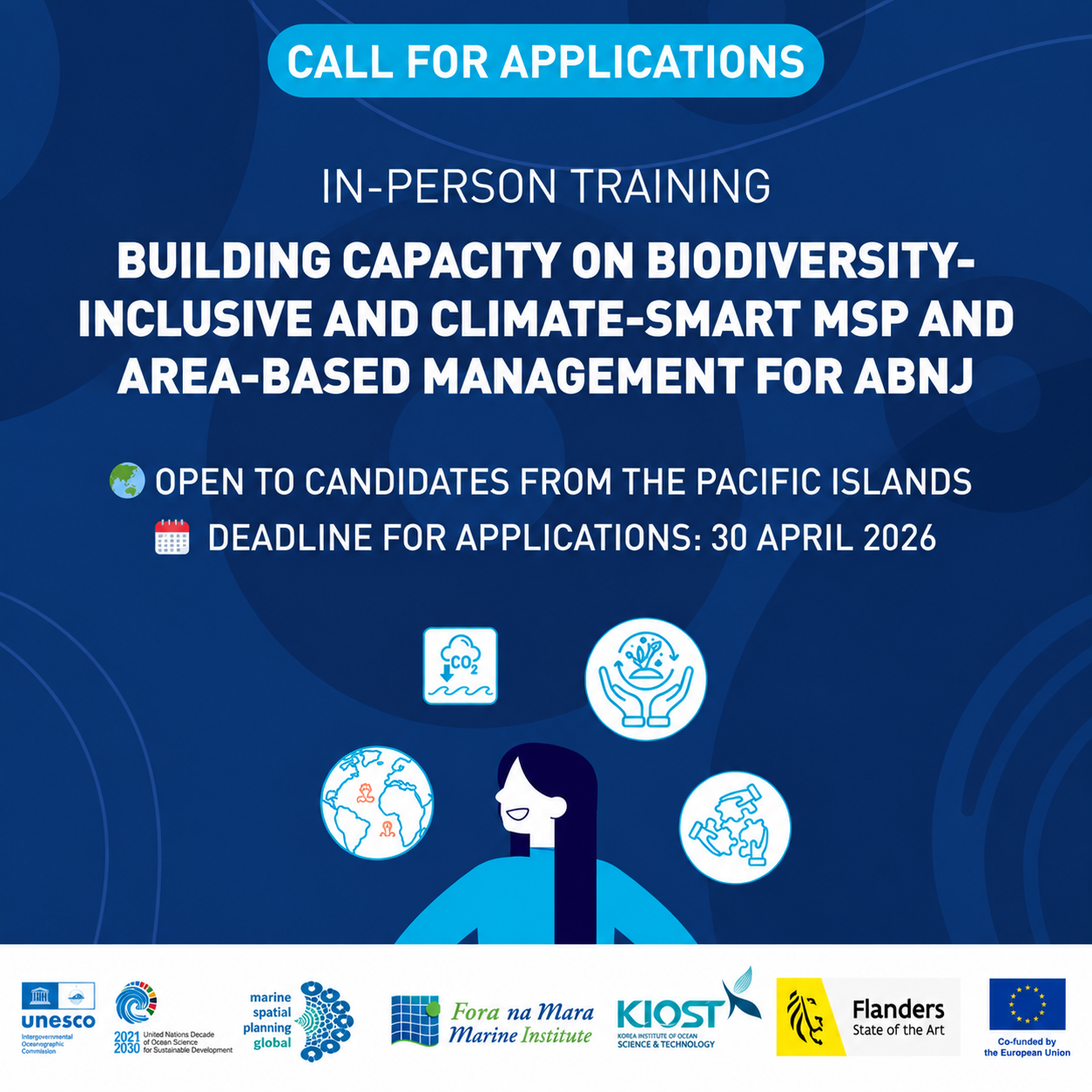 Call for applications for the in-person training on biodiversity-inclusive and climate-smart MSP and area-based management for ABNJ